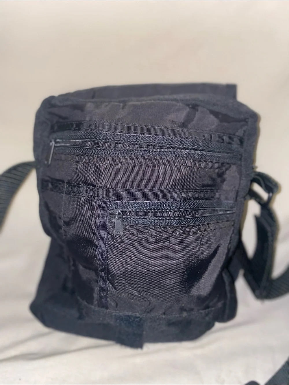 Black Crossbody Shoulder Bag for Men - Compact Everyday Carry
